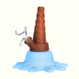 Bunte Silikonbong Im Eiscreme Design Für Spaßraucher